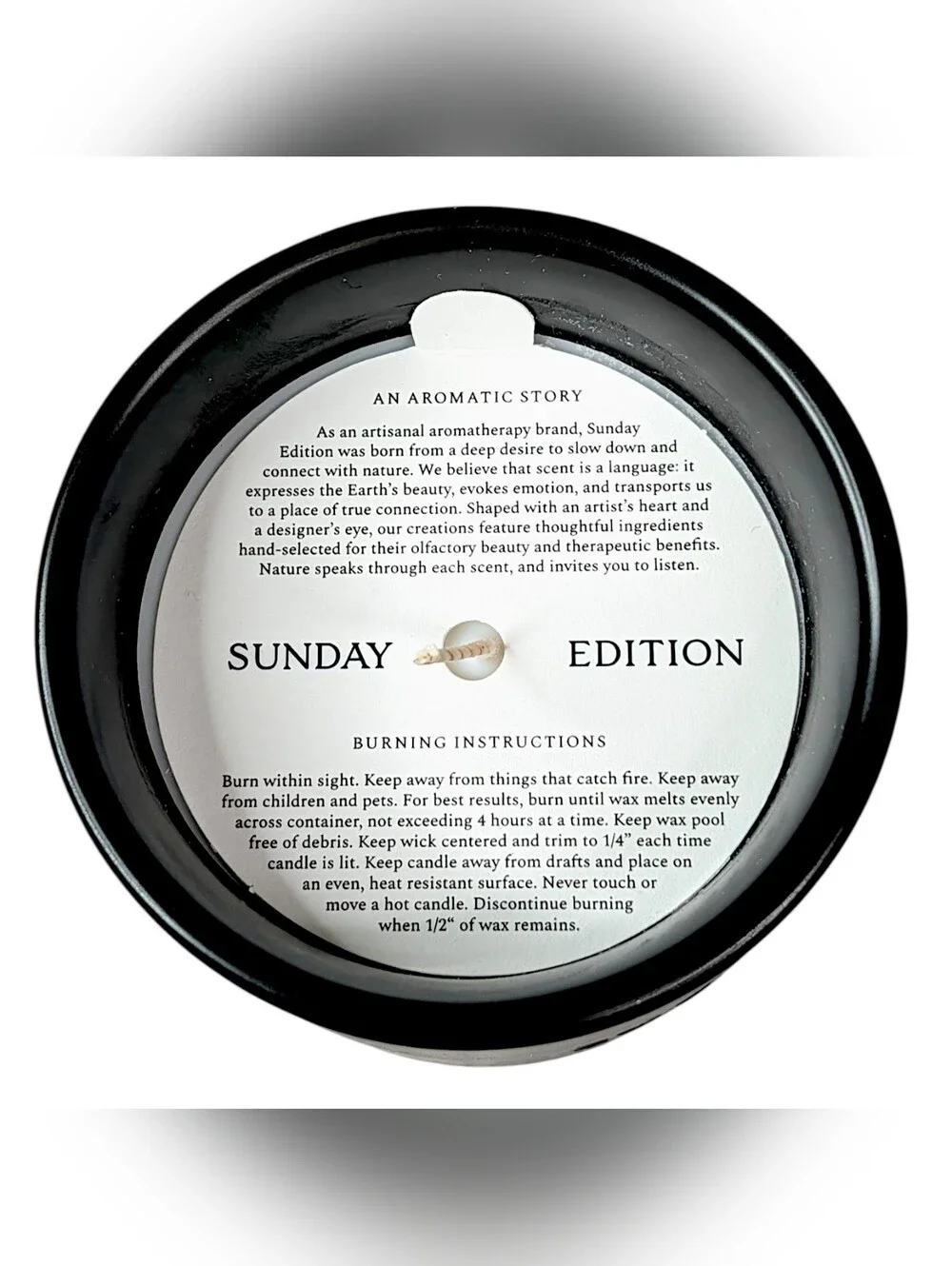 NEW Sunday Edition Candle Ash Scented Coconut Soy Wax 9 oz Handmade Neroli Rose